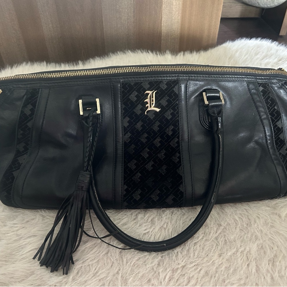 L.A.M.B. Black Satchel with Tassel